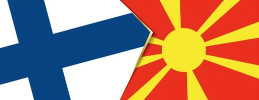 Finland and Macedonia flags, two vector flags.