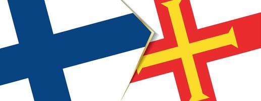 Finland and Guernsey flags, two vector flags.