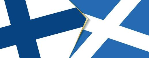 Finland and Scotland flags, two vector flags.