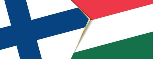 Finland and Hungary flags, two vector flags.