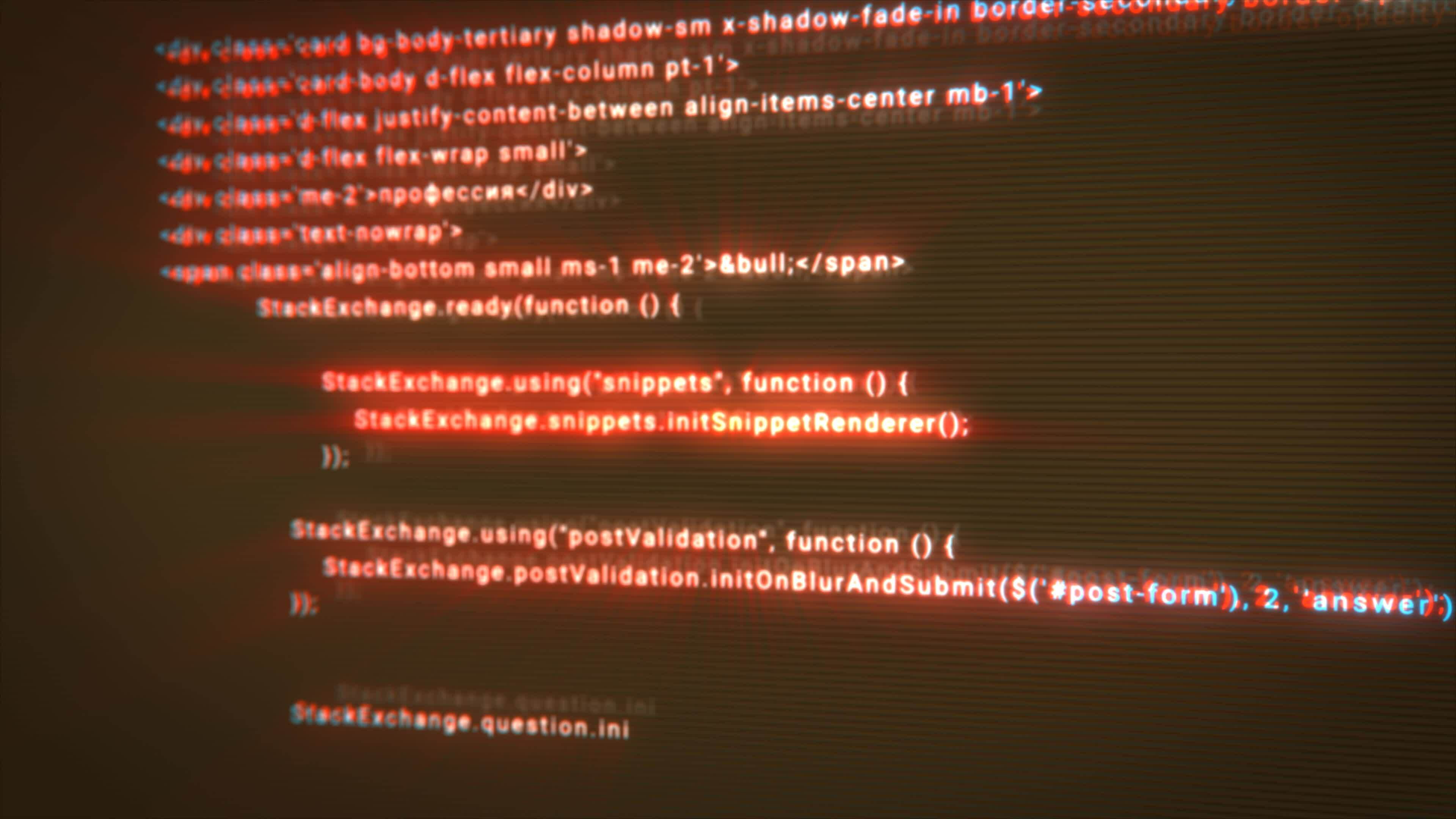 Typing a digital code by a programmer in a programming language ...