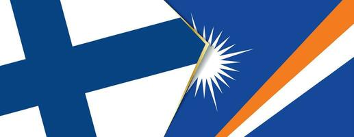 Finland and Marshall Islands flags, two vector flags.