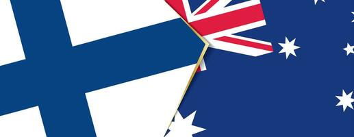 Finland and Australia flags, two vector flags.