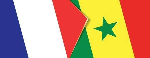 France and Senegal flags, two vector flags.