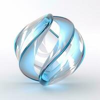 3D abstract shapes in a blue and white Palette of Sweet and elegant Tones , 3d render photo