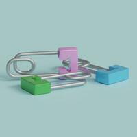 3d rendered diaper pins perfect for baby product design project photo