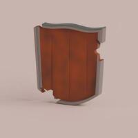 3d rendered shield perfect for game design project photo