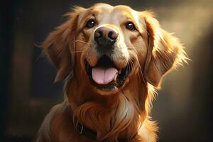 juguetón perro Perfecto cara y ojos muy detallado ai generativo foto