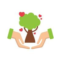 Reforestation Element Vector Flat Design