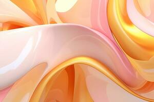 Abstract orange marble texture with a smooth and shiny surface , 3d render photo