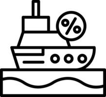 Discounted Cruise Ship Vector Icon Design