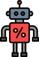 Discounted Robot Vector Icon Design