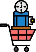 Shopping Time Machine Vector Icon Design