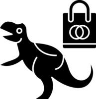 Shopping Dinosaur Vector Icon Design