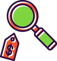 Price Magnifying Glass Vector Icon Design