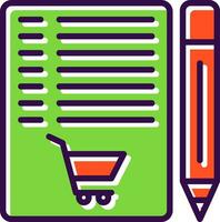 diseño de icono de vector de lista de compras