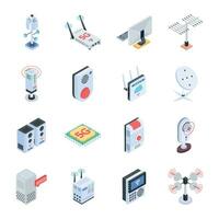 Trendy Collection of Isometric Smart Communication Icons vector