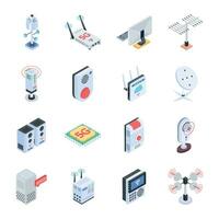 Trendy Collection of Isometric Smart Communication Icons vector