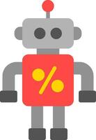 Discounted Robot Vector Icon Design