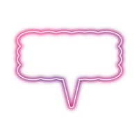 Neon chat bubble png. Glowing speech bubble on transparent background. png