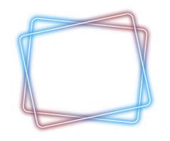 Neon shiny frame png. Glowing frame on transparent background. png