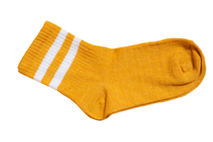 Single orange sock on a transparent background png