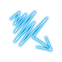 neon blauw pijl symbool PNG