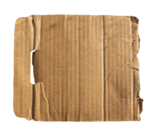 Torn cardboard paper piece on transparent background. Ripped paper label png. png