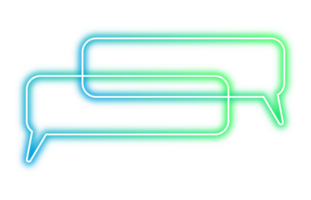 Neon- Plaudern Blase png. glühend Rede Blase auf transparent Hintergrund. png