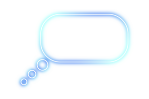 Neon chat bubble png. Glowing speech bubble on transparent background. png