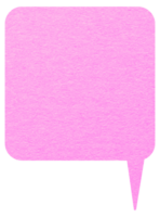 Pink paper speech bubble on transparent background with copy space. Chat balloon png. Communication or comment sign. png