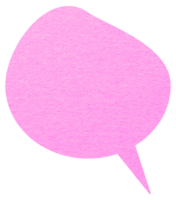 Pink paper speech bubble on transparent background with copy space. Chat balloon png. Communication or comment sign. png