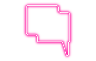 Neon chat bubble png. Glowing speech bubble on transparent background. png