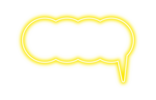 Neon chat bubble png. Glowing speech bubble on transparent background. png