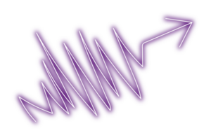 neón púrpura flecha símbolo png