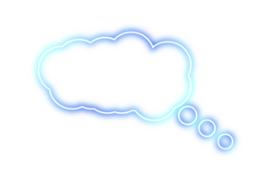 Neon chat bubble png. Glowing speech bubble on transparent background. png