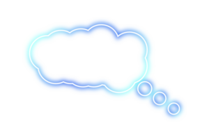 Neon- Plaudern Blase png. glühend Rede Blase auf transparent Hintergrund. png