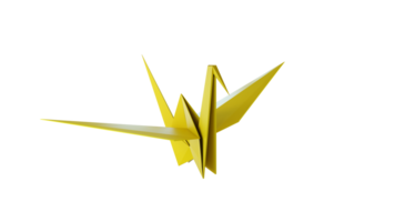 origami uccello giallo png