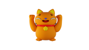 3d Orange Katze Lehm png