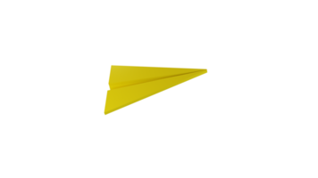 aereo di carta giallo 3d png