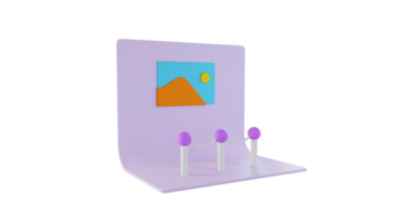 3D stand gallery clay png