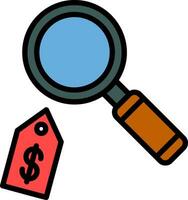 Price Magnifying Glass Vector Icon Design