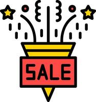 Confetti and Sale Vector Icon Design