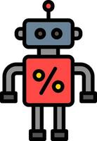 Discounted Robot Vector Icon Design