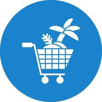 Shopping Cart Island Vector Icon Design