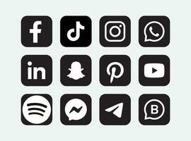 conjunto de social medios de comunicación iconos, editable vector