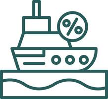 Discounted Cruise Ship Vector Icon Design