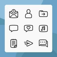 Message interface icons in line style, for ui ux design, website icons, interface and business. Including delay message, chat bubble, chat, love message, send message, etc. vector