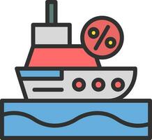 Discounted Cruise Ship Vector Icon Design