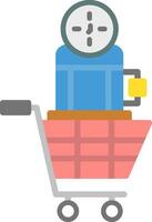 Shopping Time Machine Vector Icon Design